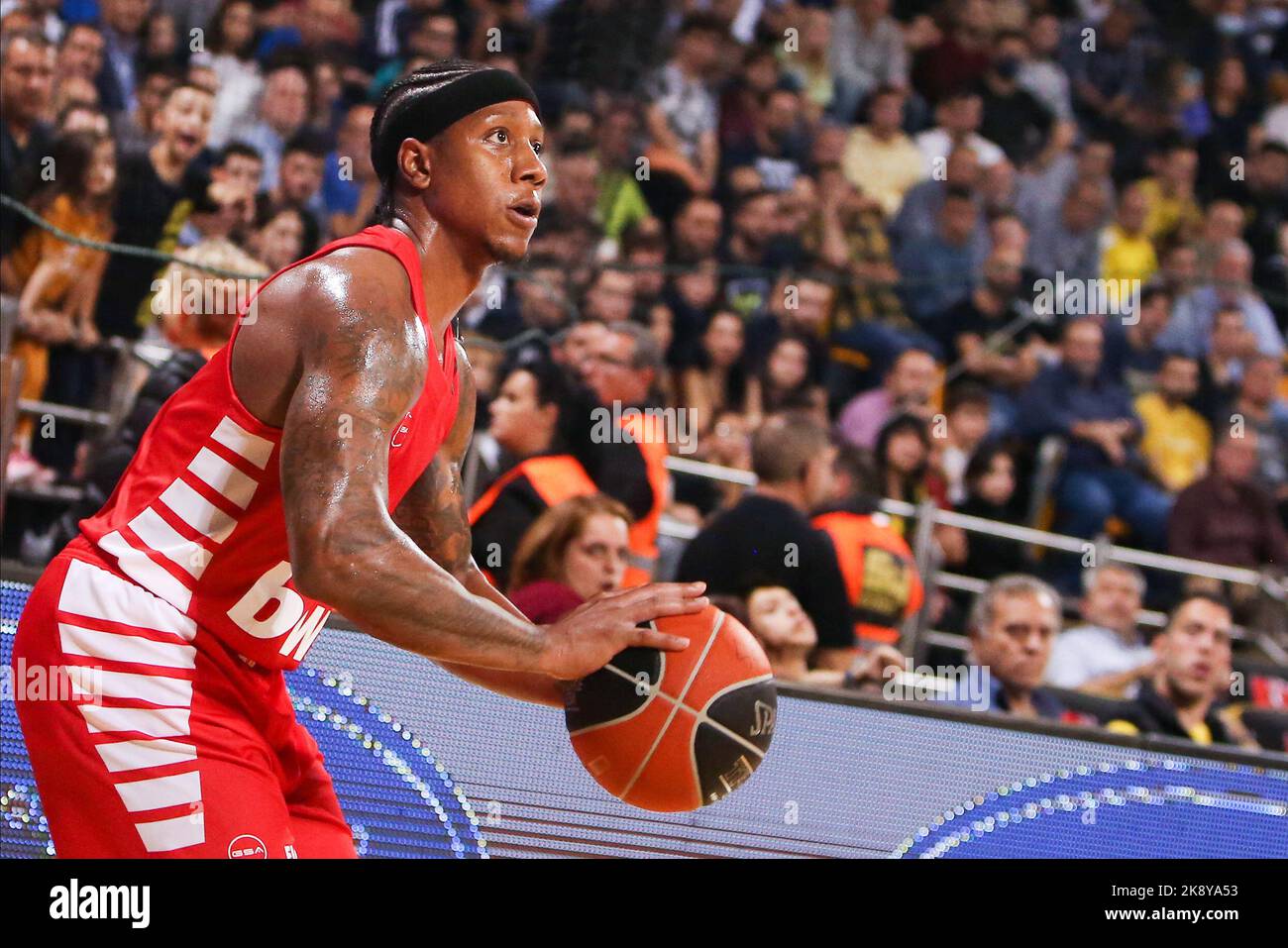Thessaloniki, Greece. 24th Oct, 2022. Olympiacos BC player Isaiah Canaan in action during a