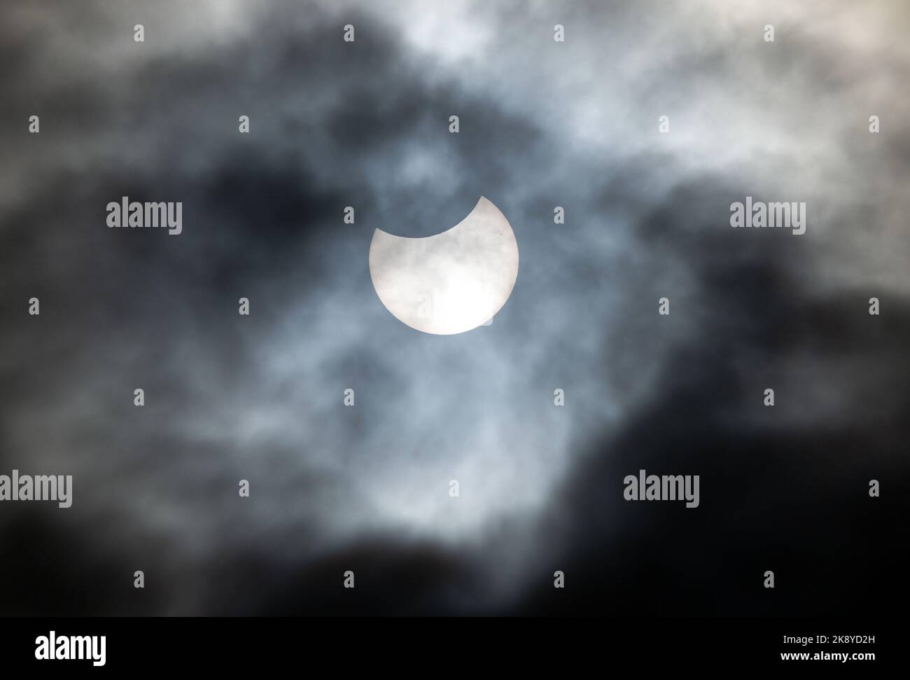 Schwerin germany 25th oct 2022 a partial solar eclipse can be seen