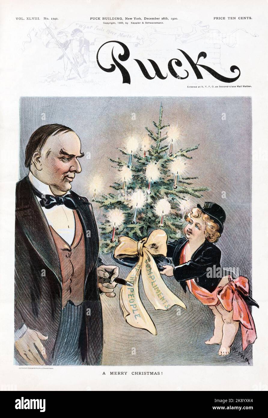 PUCK cover - A Merry Christmas! - Keppler. Udo Keppler illustration 1900 Stock Photo