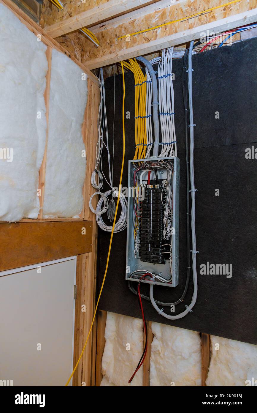 Electrical power supply box with interior circuit breaker the wood