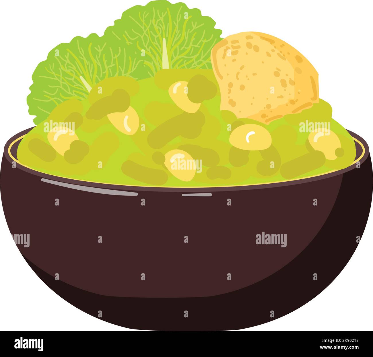 Green spicy salad icon cartoon vector. Mexican food Stock Vector Image
