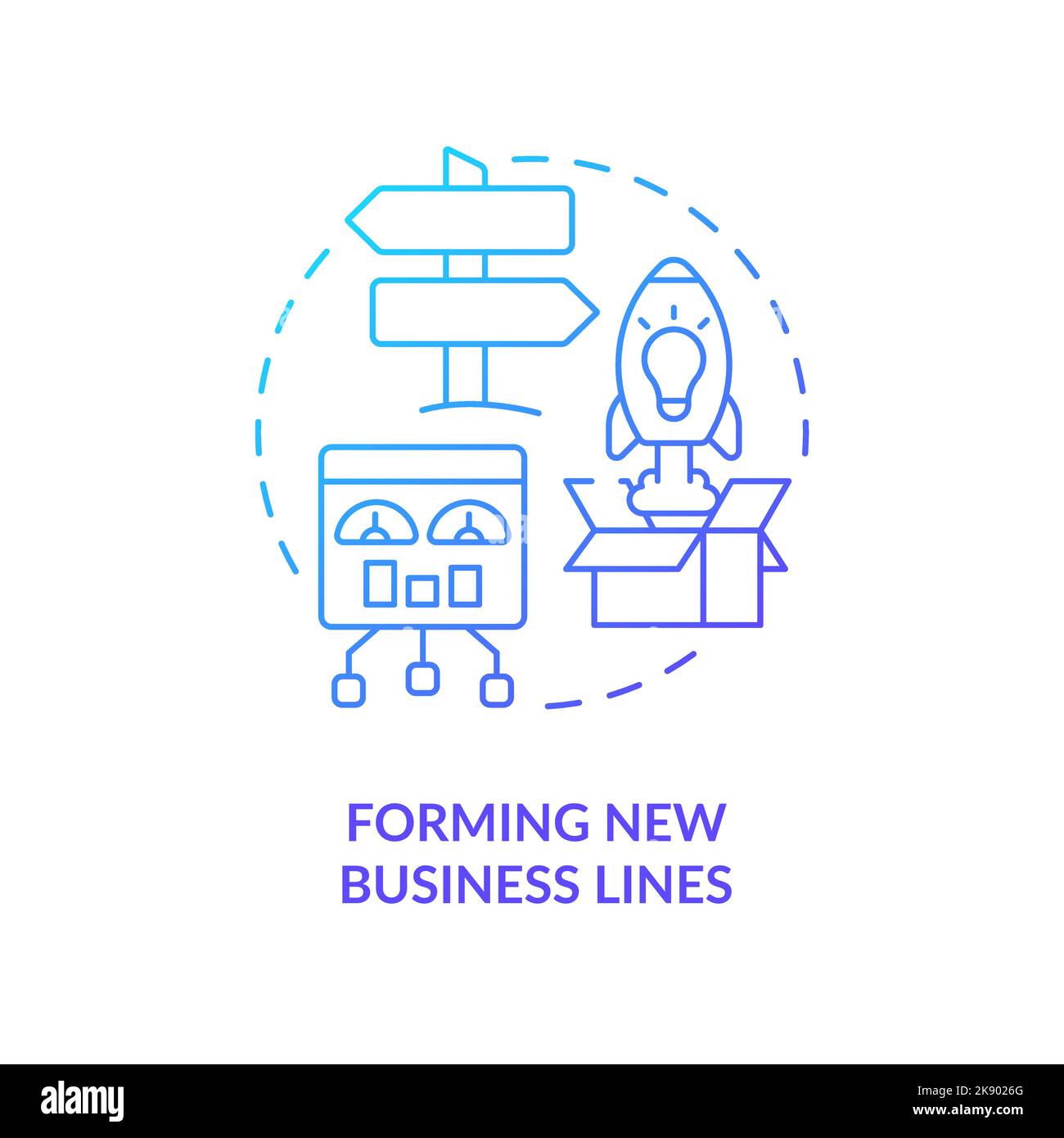 Improve business strategy blue gradient concept icon Stock Vector