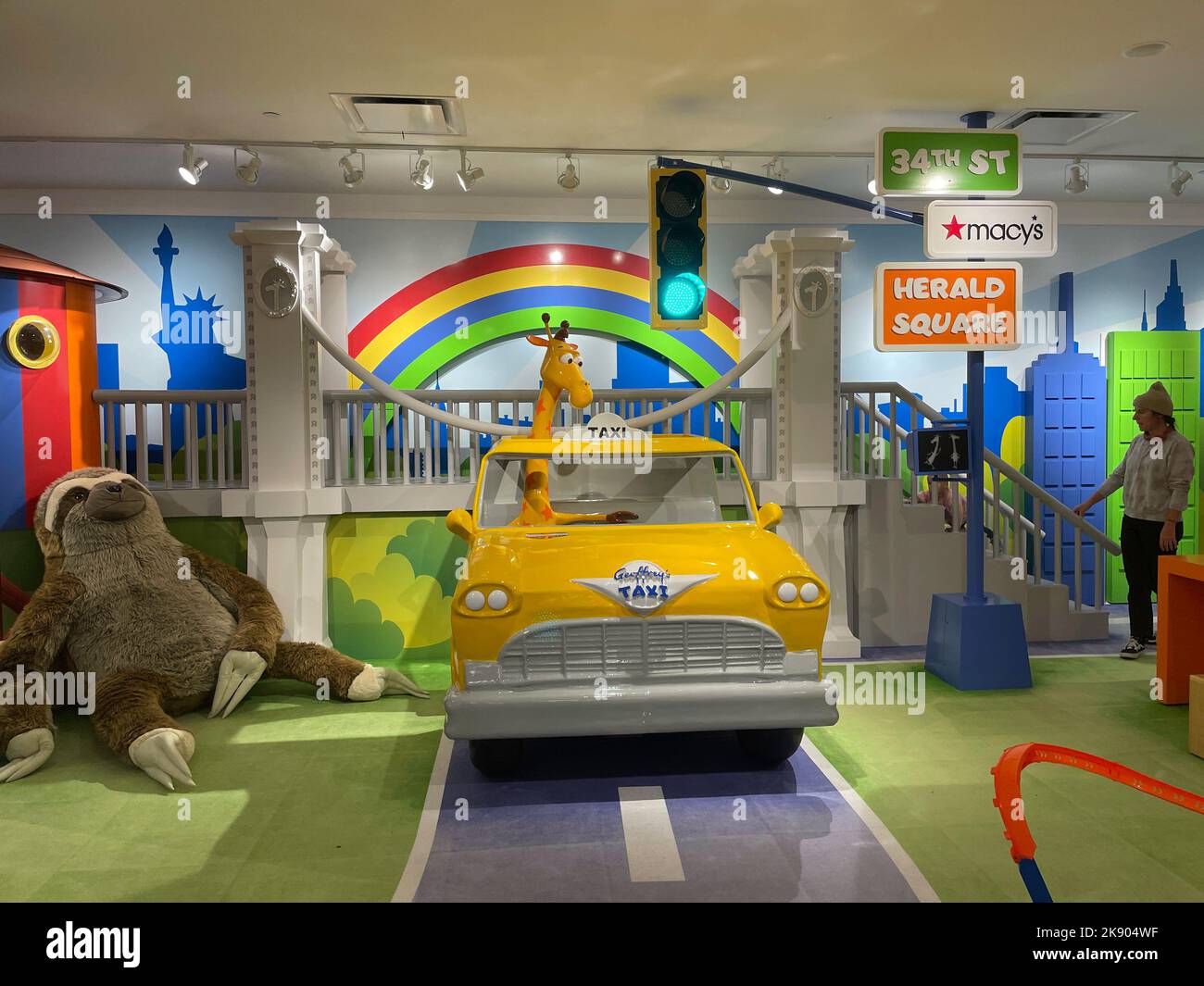 Toys R Us has a section at Macy's flagship department store and Herald