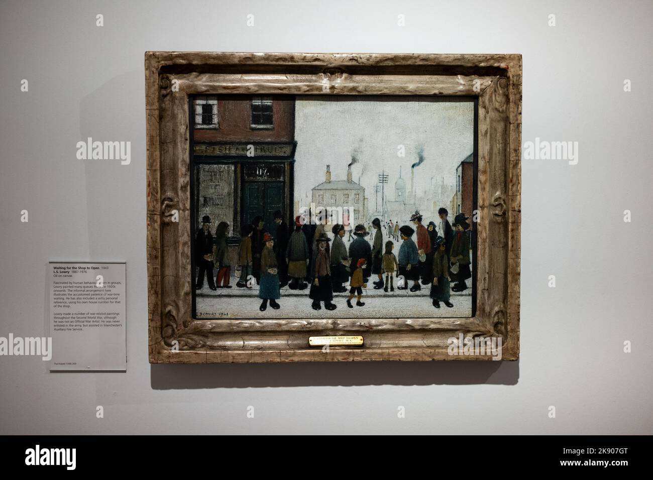 Paintings by L S Lowry on display at Manchester City Art Gallery Stock