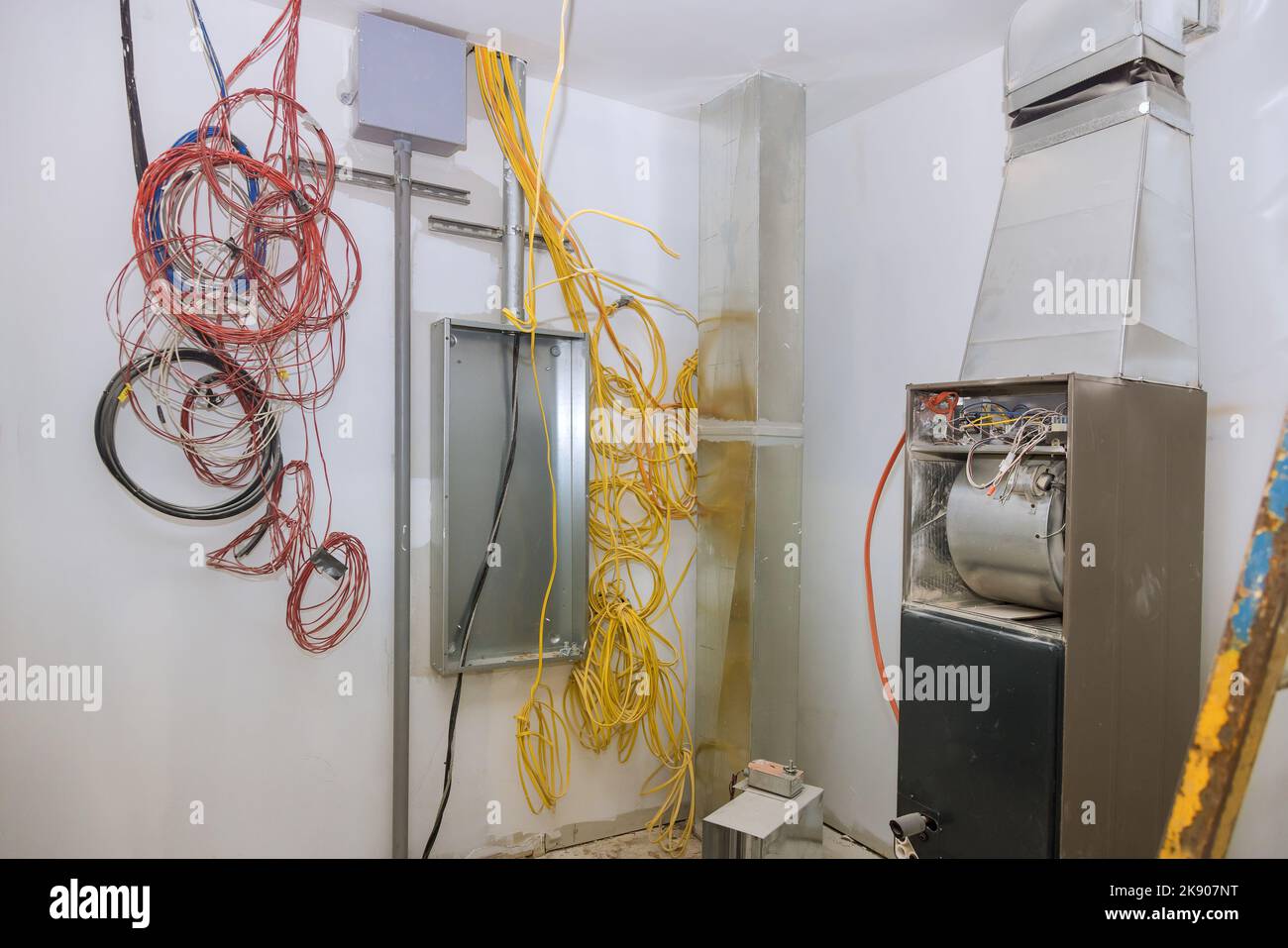 During construction of house under construction, an interior electric