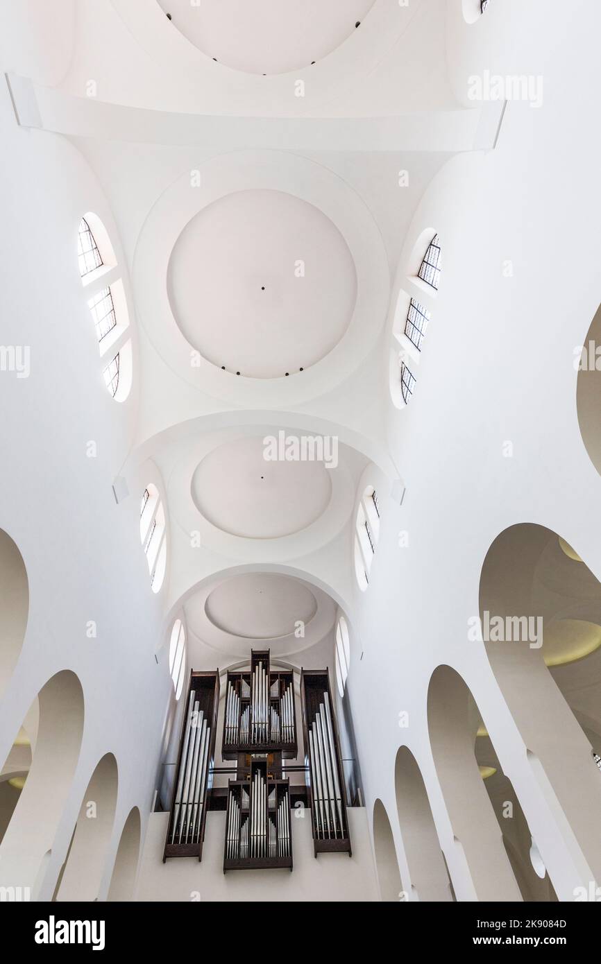 AUGSBURG, GERMANY - APR 24, 2015: British architect John Pawson's minimalist remodelling of St. Moritz church in Augsburg, Germany, includes slices of Stock Photo