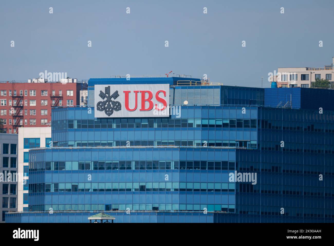 The blue UBS Financial Services building and logo in Weehawken, New Jersey,  USA Stock Photo - Alamy
