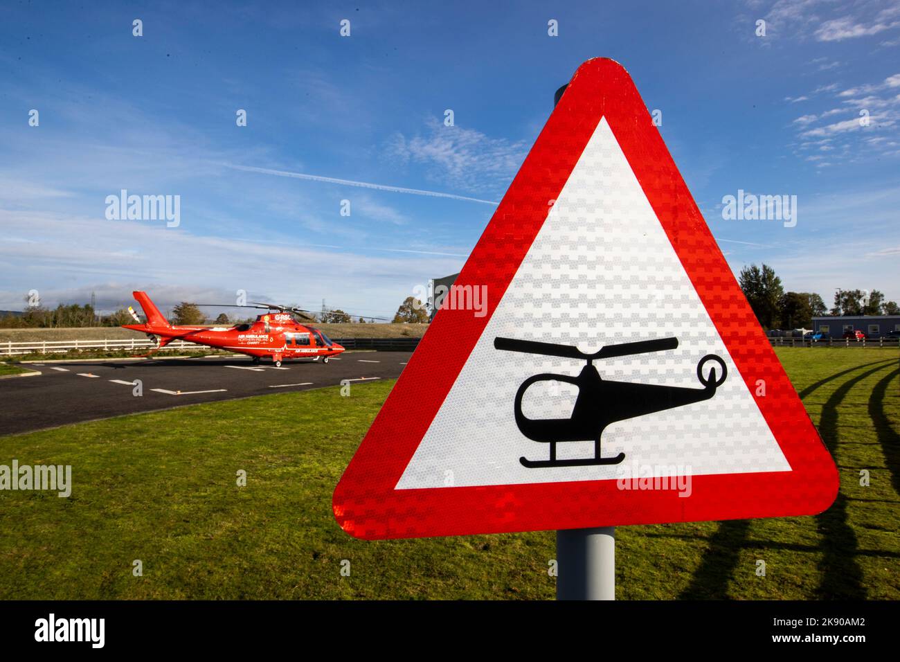 Air Ambulance Northern Ireland helicopter at base in Lisburn Stock ...