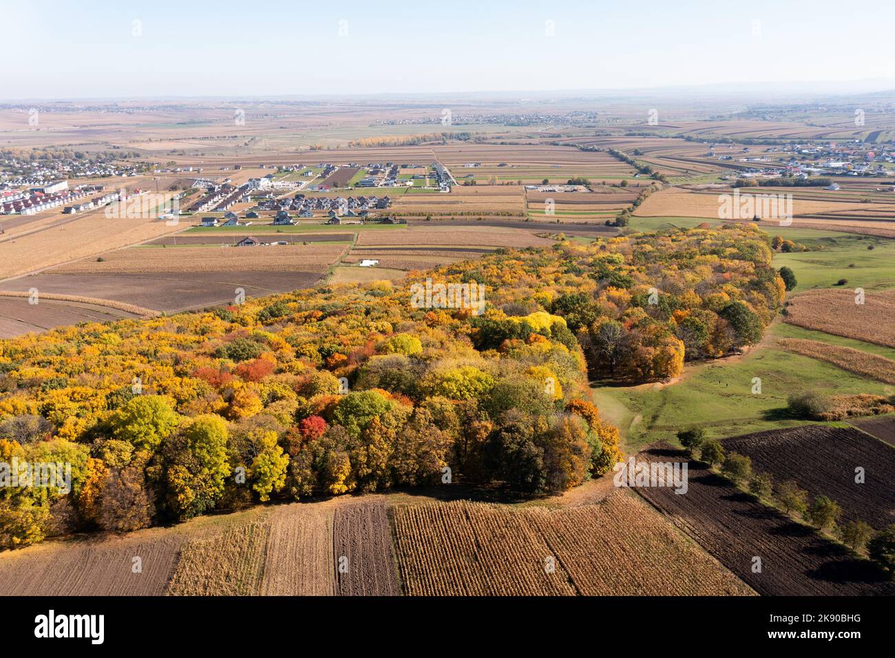 Aerial view farmland colorful trees hi-res stock photography and images ...