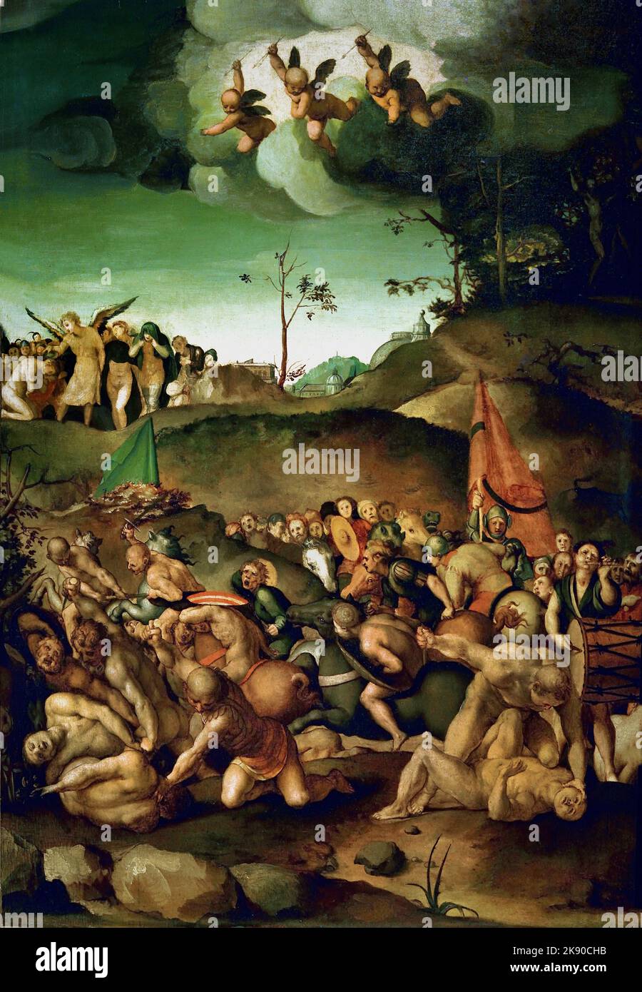 The ten thousand Martyrs 1540-1, by Agnolo di Cosimo said il Bronzino 1503-1752, Uffizi Gallery, Florence, Italy. Stock Photo