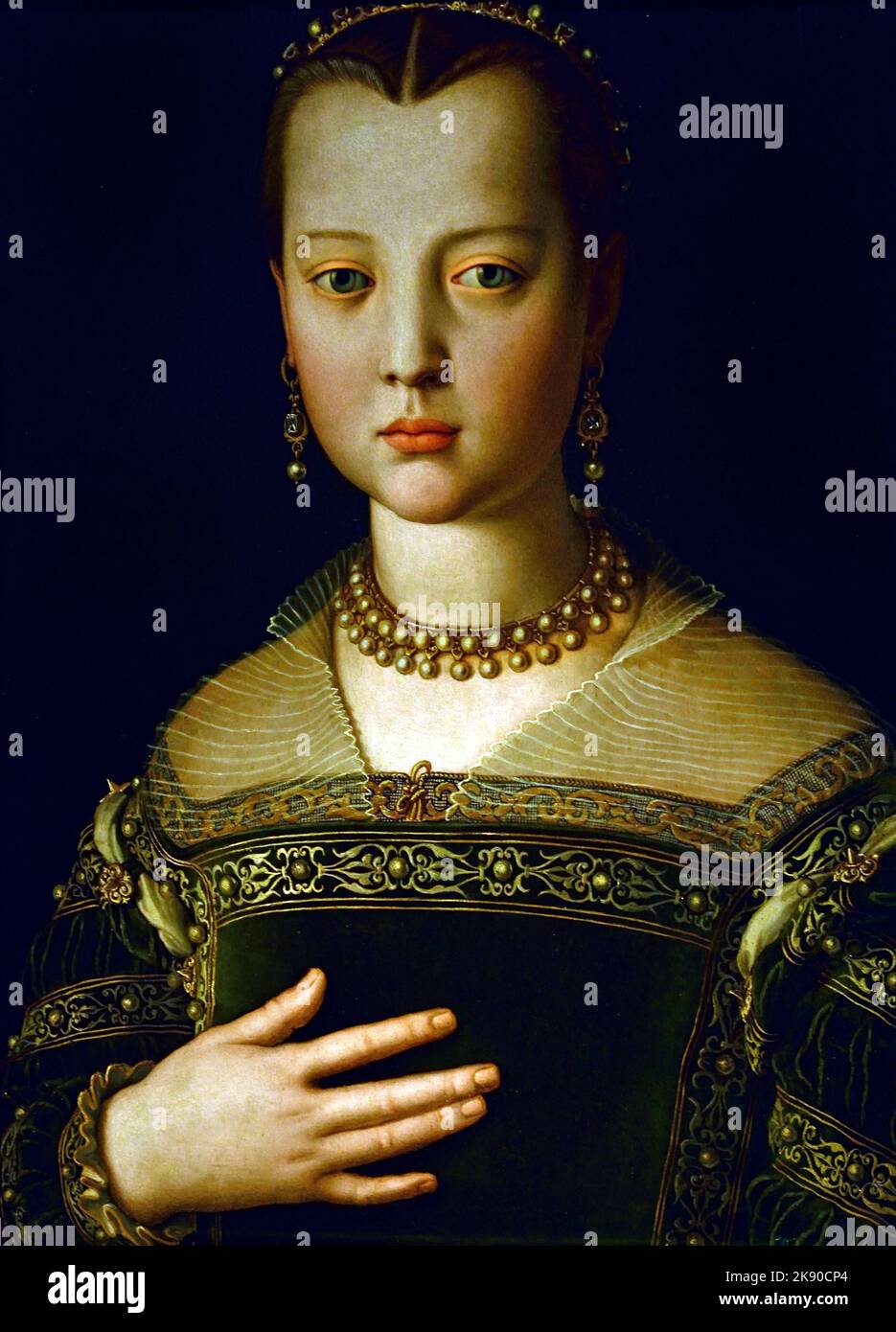 Maria (di Cosimo I) de' Medici 1551 painting by Bronzino  Florence, Italy. Stock Photo
