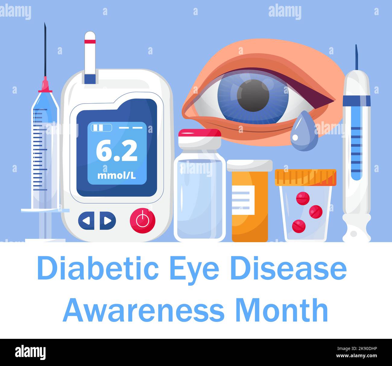 Diabetic Eye Disease Awareness Month concept vector for medical blog