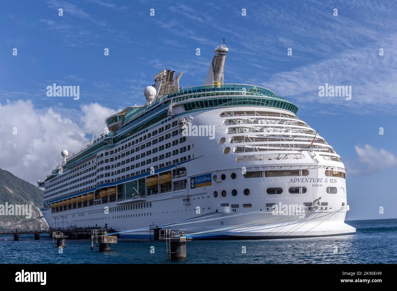 ROSEAU, DOMINICA APR 27, 2016 the adventure of the seas anchors in