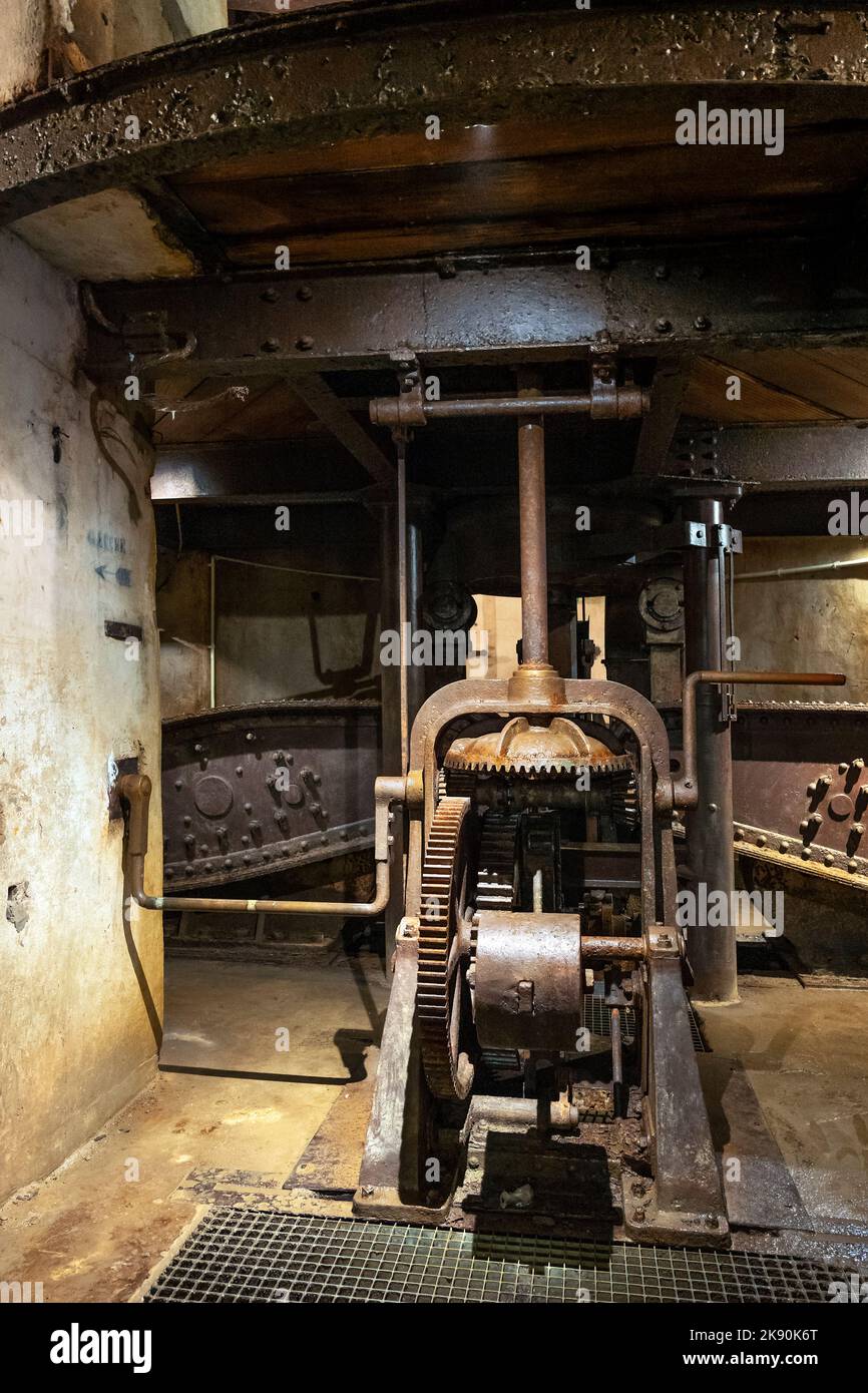 France, Meuse, Douaumont, the military fort of Douaumont, turret mechanism. Stock Photo