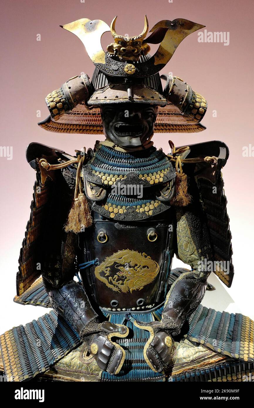 France, Guimet museum, samurais armours from privates collections. Stock Photo