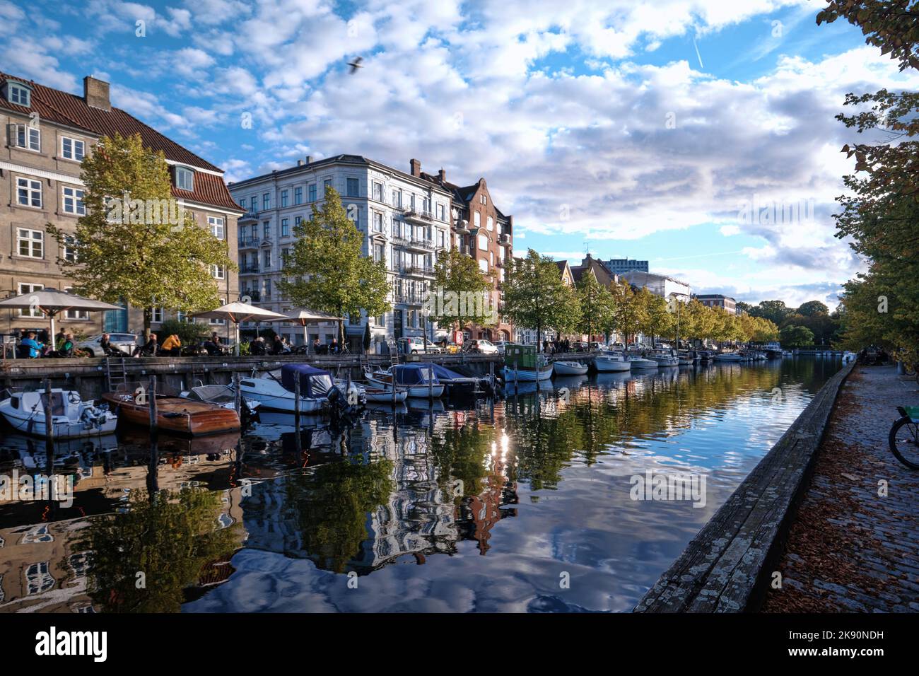 Copenhagen, Denmark Sept 2022 Historical canal and waterfront houses