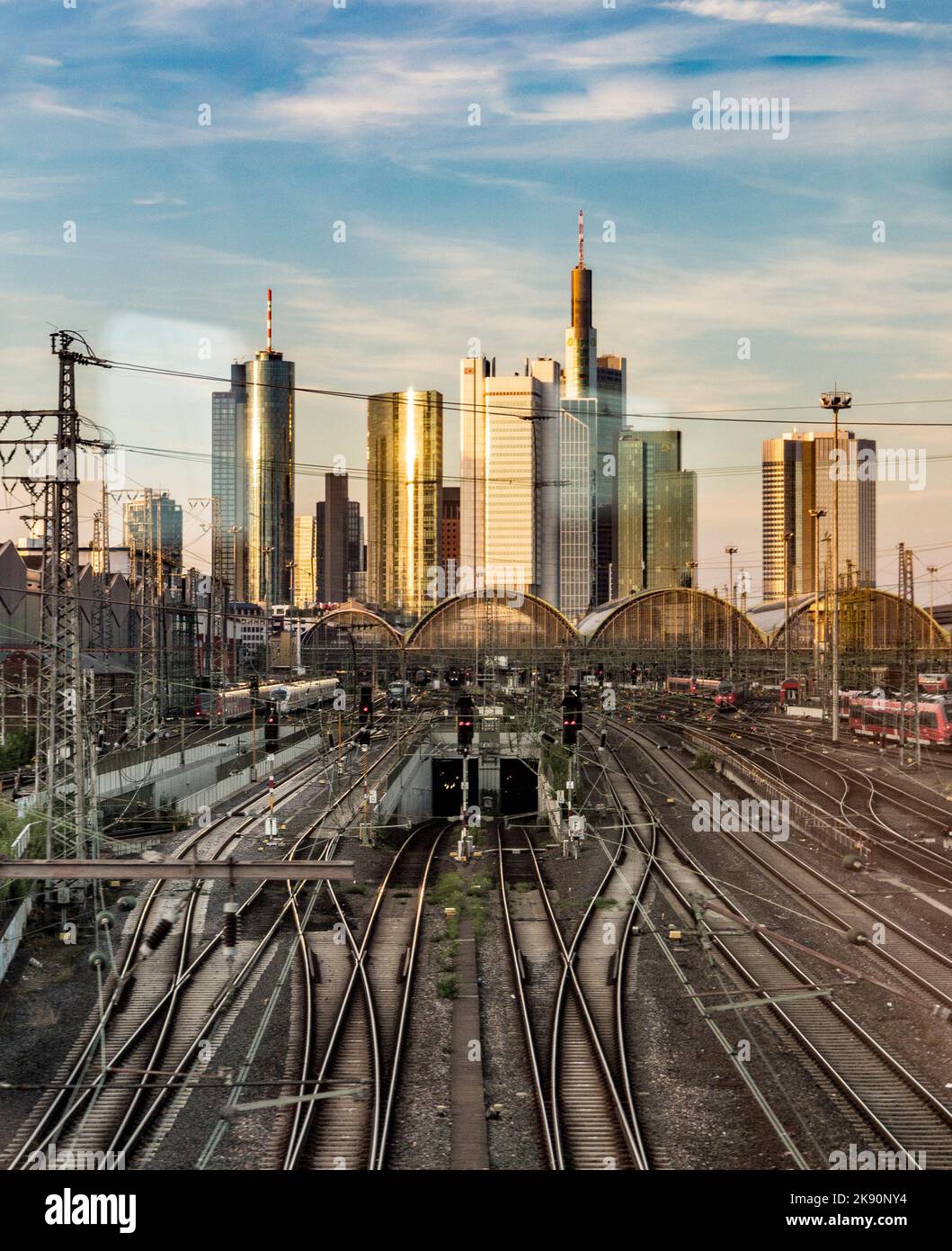 FRANKFURT, GERMANY - JULY 7, 2016: entrance of central station in Frankfurt, Germany. With about 350,000 passengers per day the station is the most fr Stock Photo