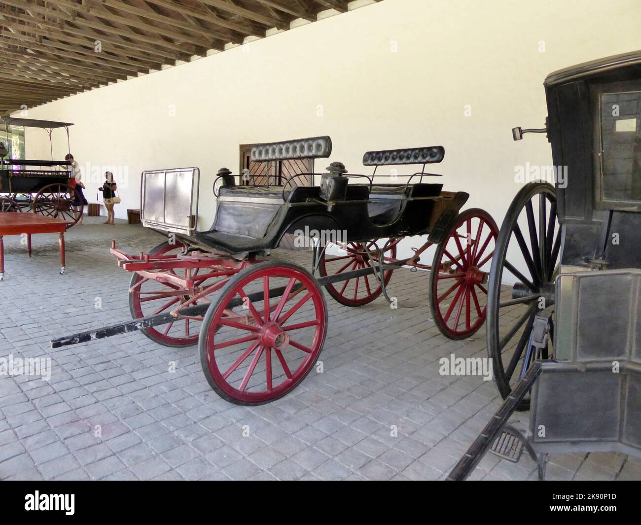 Talagante, CHile - January 24, 2015: old carriages in winery Vina Undurraga in Talagante, Chile. The foundation was established in 1885 by Don Francis Stock Photo