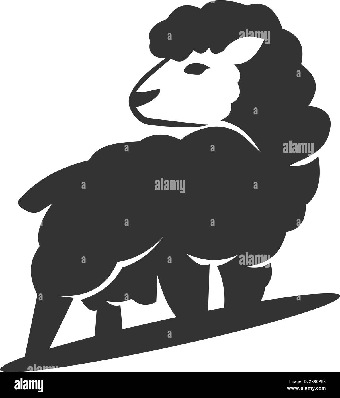 sheep animal logo Icon Illustration Brand Identity template Stock