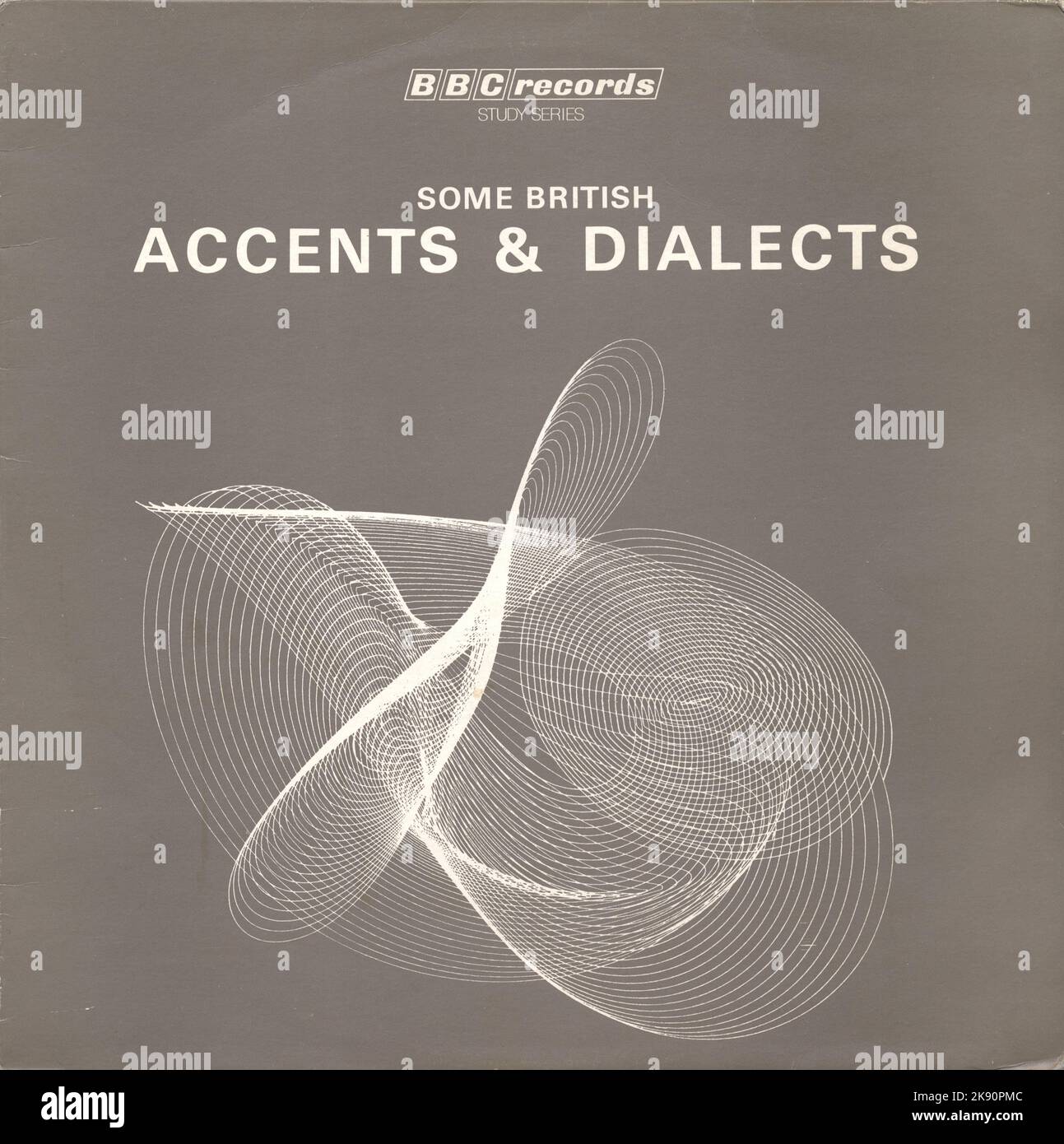 BBC Records Some British Accents and Dialects.  From their 1960s study series of vinyl albums. Great op art cover design. Stock Photo