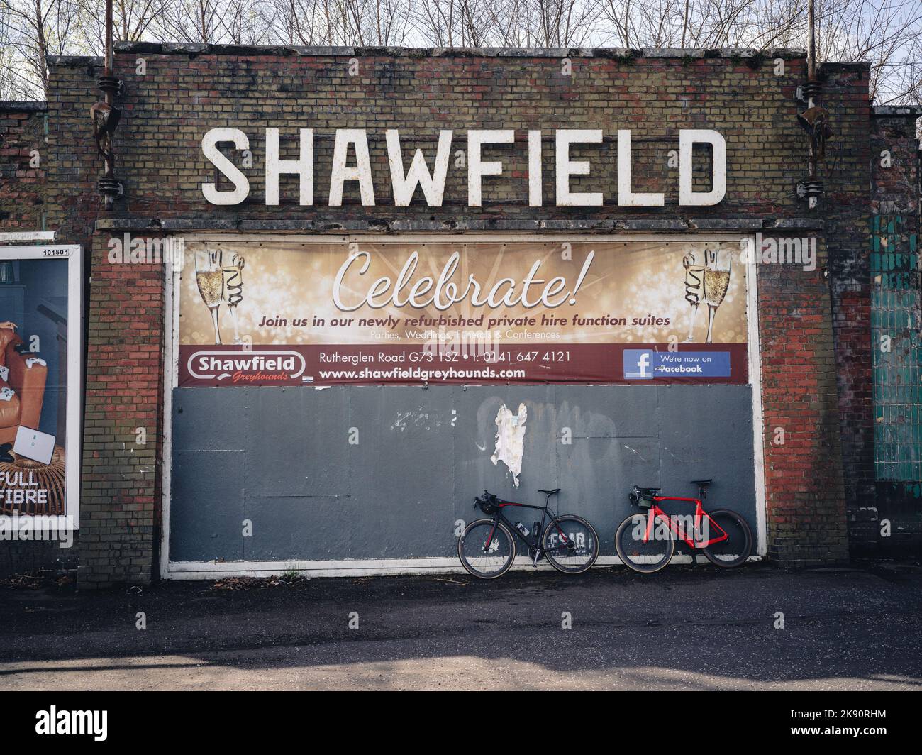 Shawfield Stadium was a greyhound racing, football and speedway venue in the Shawfield district of the town of Rutherglen, South Lanarkshire, Scotland. Stock Photo