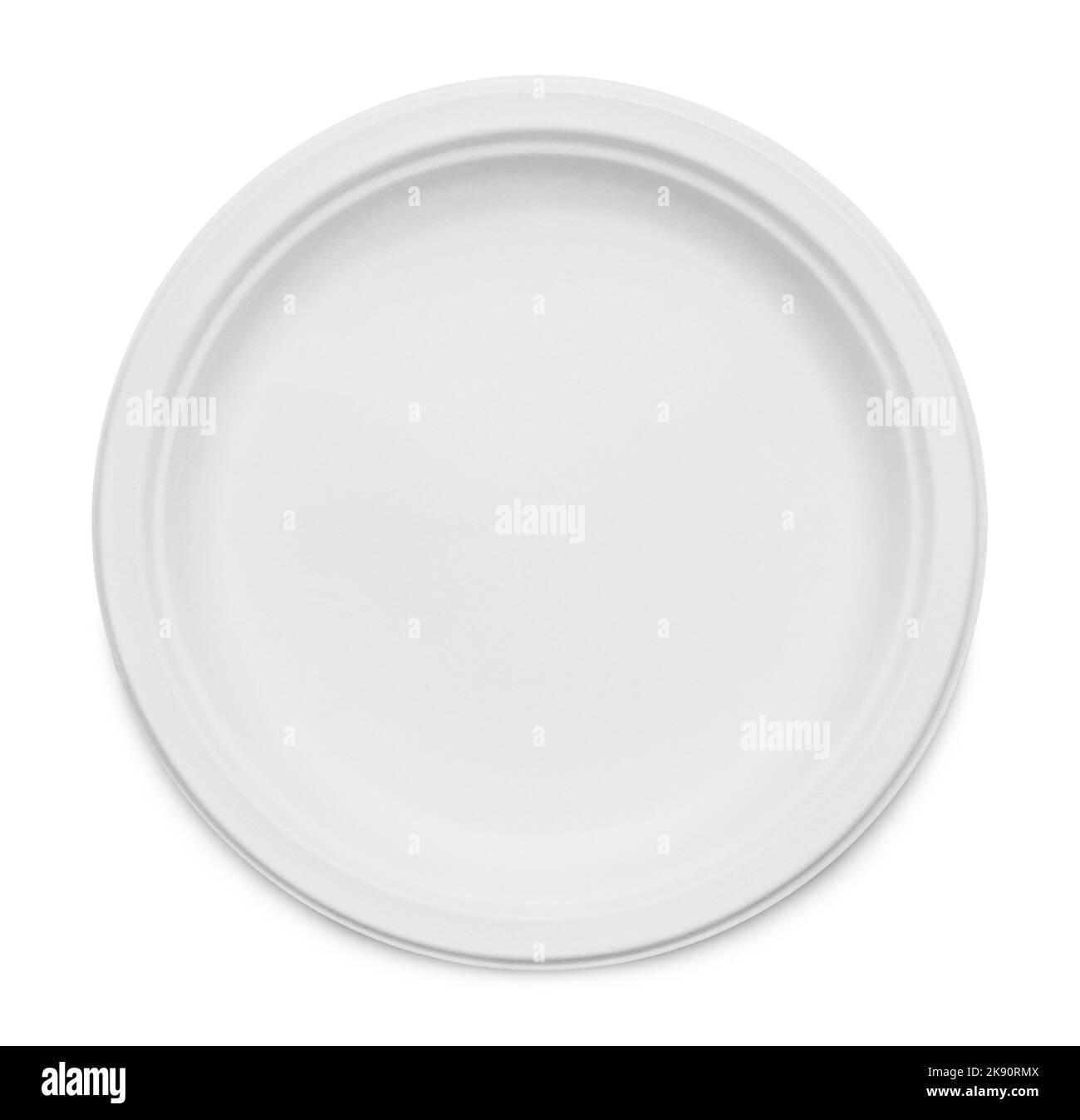 Heavy Duty Paper Plate Cut Out on White. Stock Photo