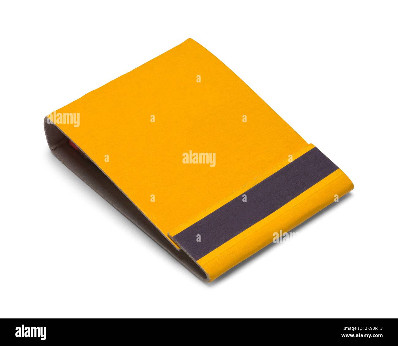 Yellow Matchbook with Copy Space Cut Out on White. Stock Photo