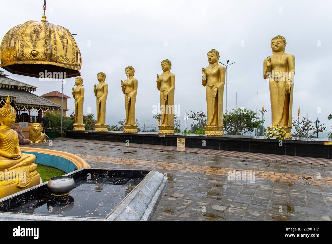 golden temples tooth temples and Buddha statues on Sri Lanka Stock