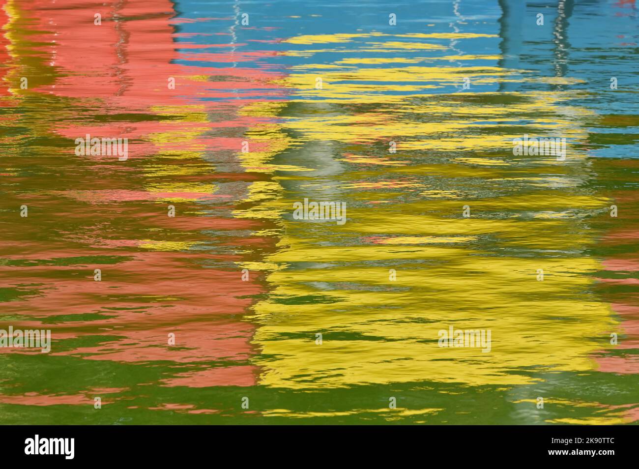 Closeup Colorful Abstract Reflection On Water Stock Photo