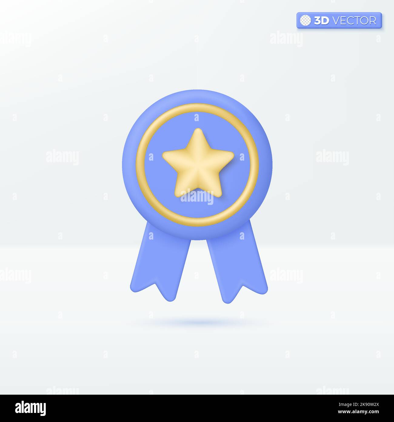 Medal with golden star and ribbons icon symbols. prize, winner, high ...