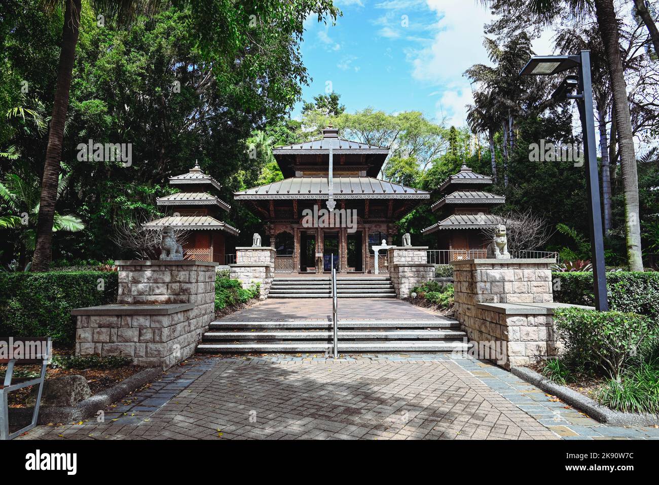 Nepalese Peace Pagoda Brisbane CBD Australia Stock Photo