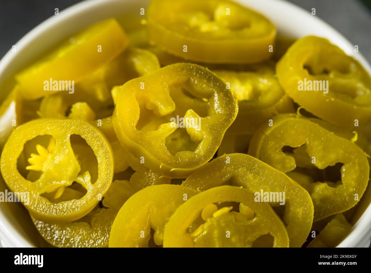 Homemade Preserved Pickled Jalapeno Peppers in a Bowl Stock Photo Alamy