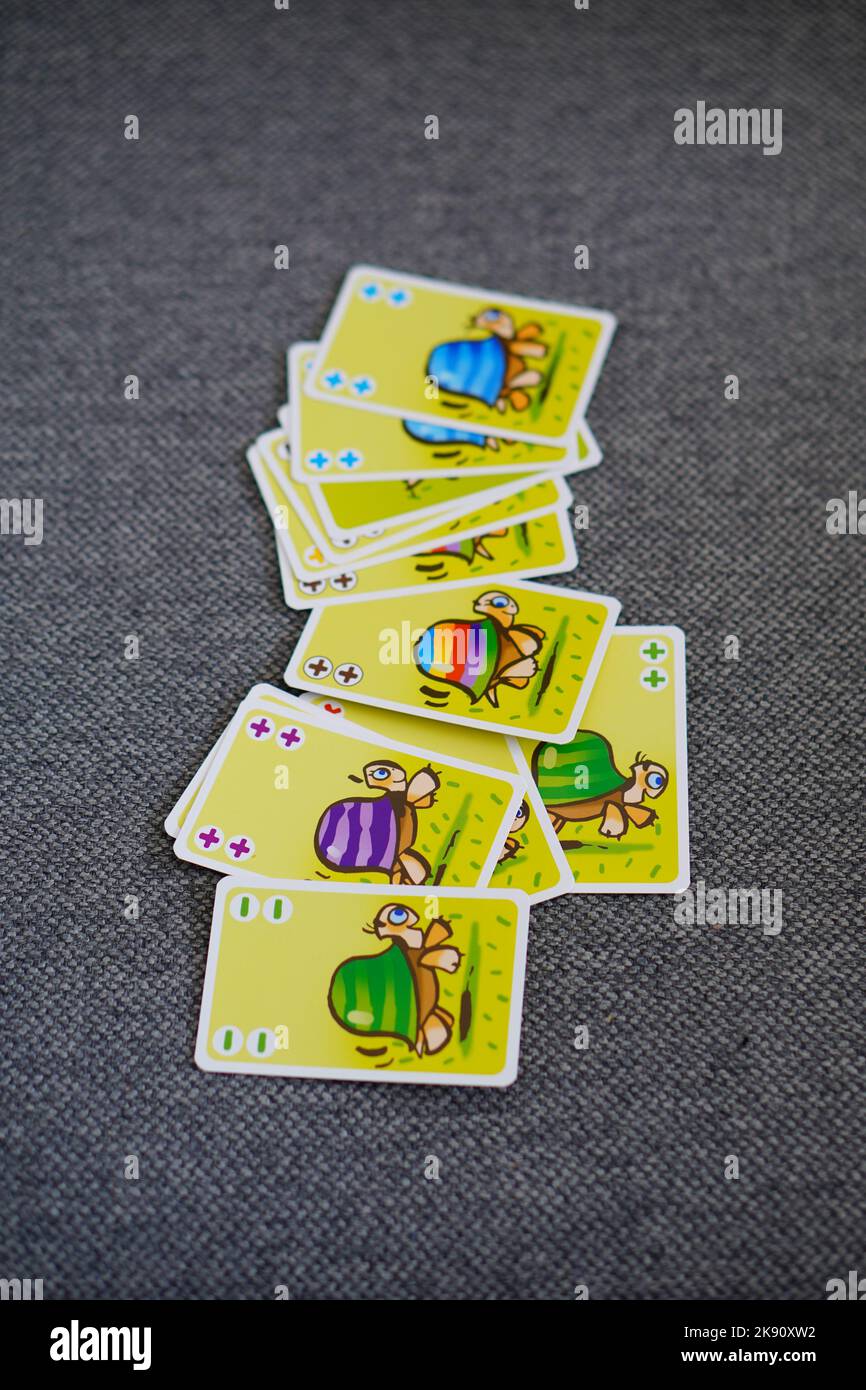 The cards of the Egmont brand Polish Pedzace Zolwie card game meaning