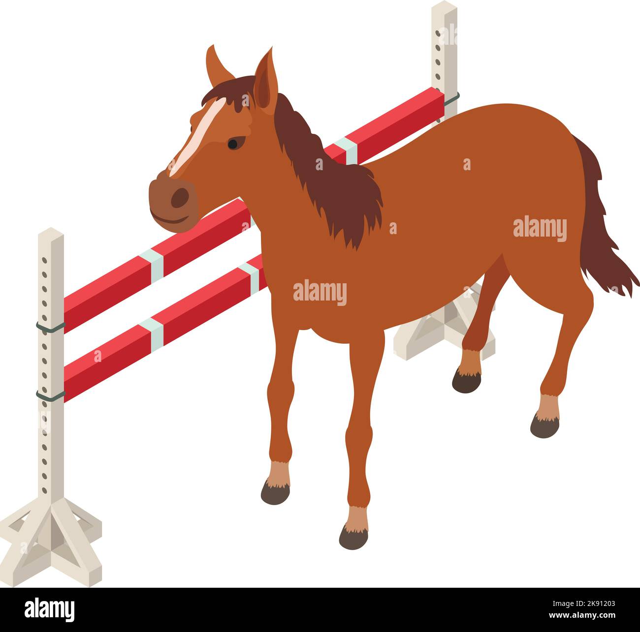 Horseback riding icon isometric vector. Racing horse near equestrian
