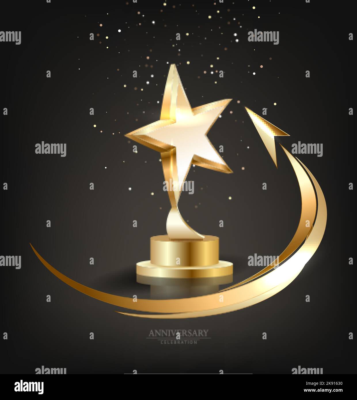 Realistic Golden Star Trophy Award in Vector Stock Vector Image & Art ...