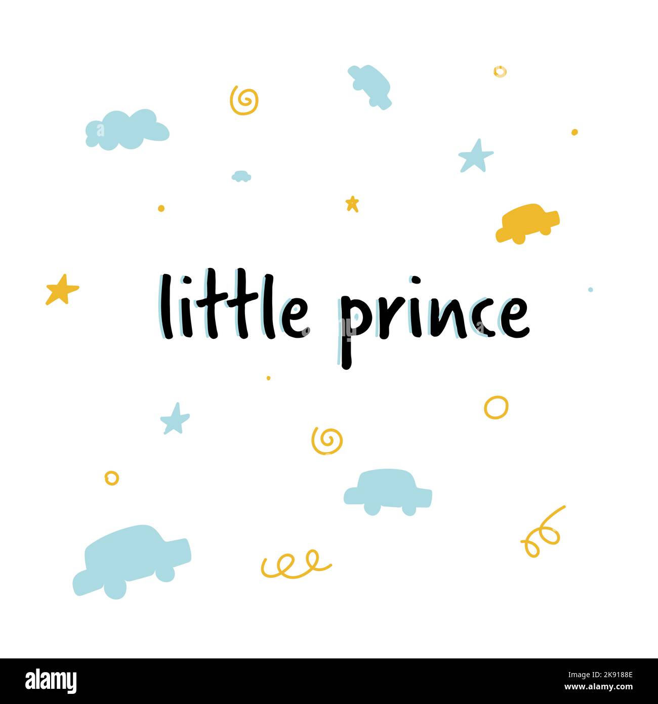 cute card sweet dreams, good night. little prince Stock Vector