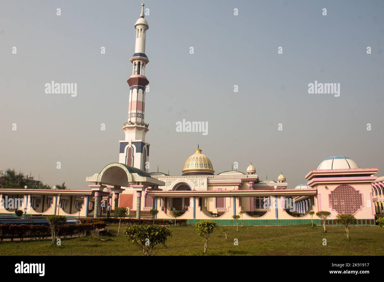The Baitul Aman Jame Masjid and Eidgah complex view with clear sky ...