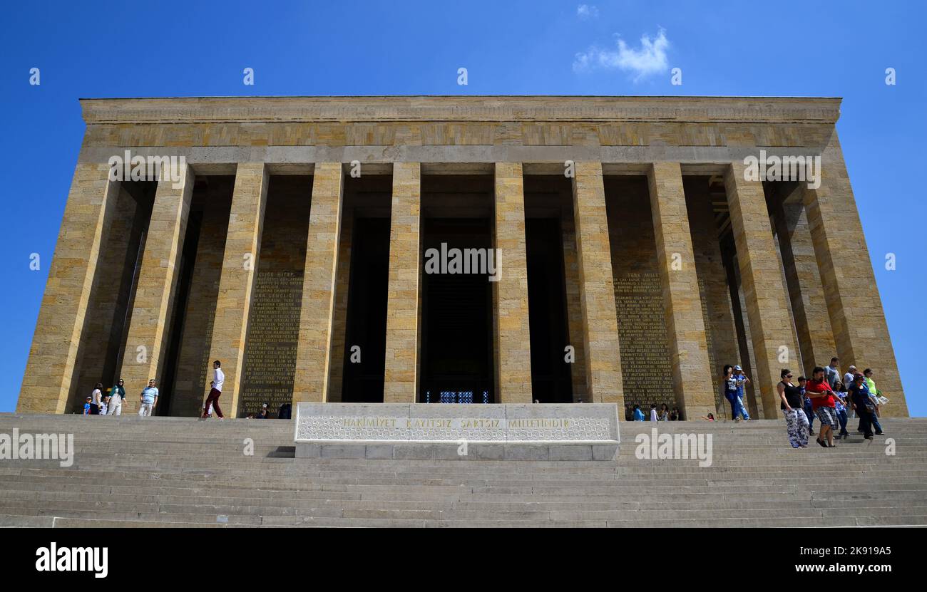 Anıtkabir, located in Ankara, Turkey, is the place where Mustafa Kemal ...