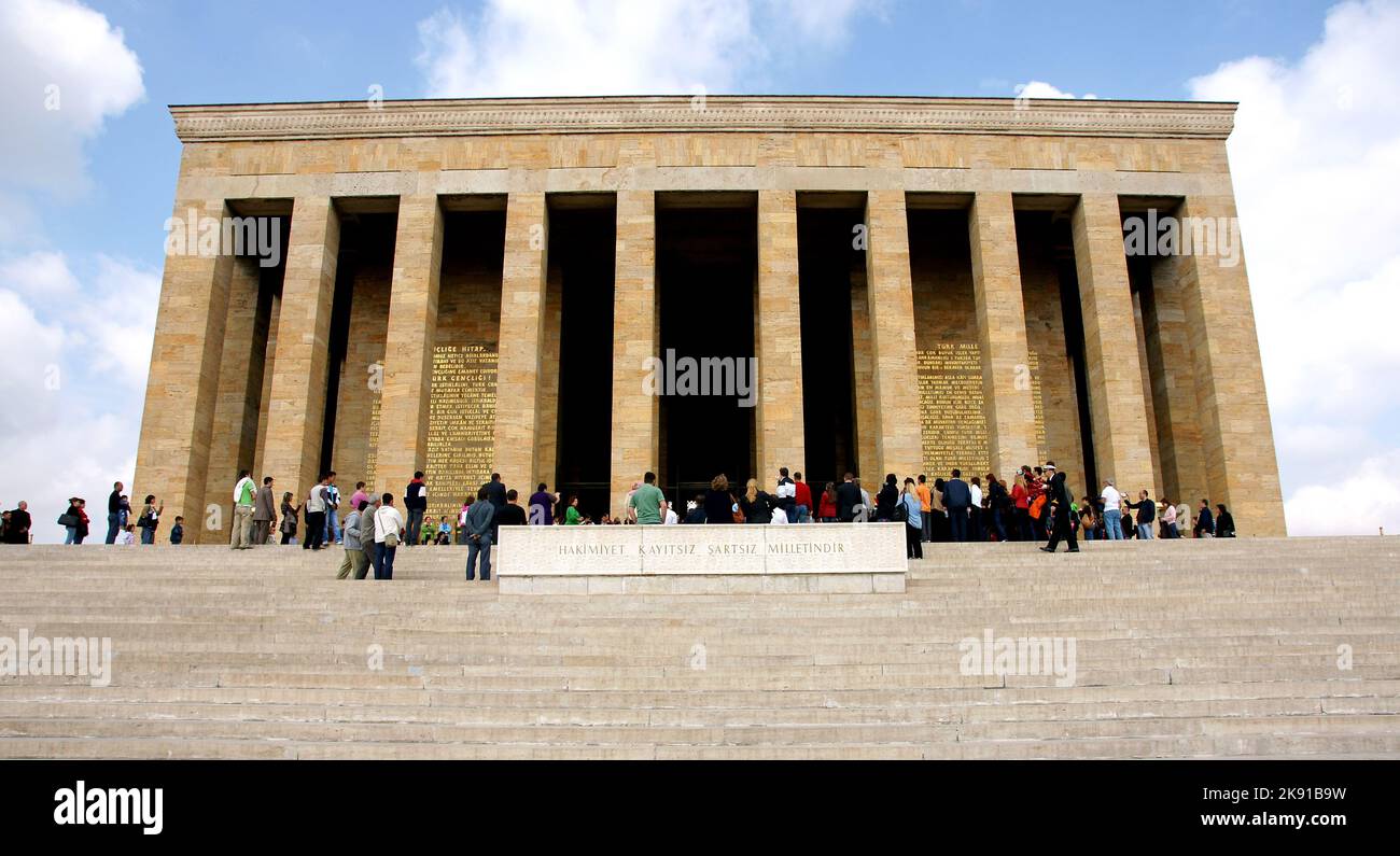 Anıtkabir, located in Ankara, Turkey, is the place where Mustafa Kemal ...