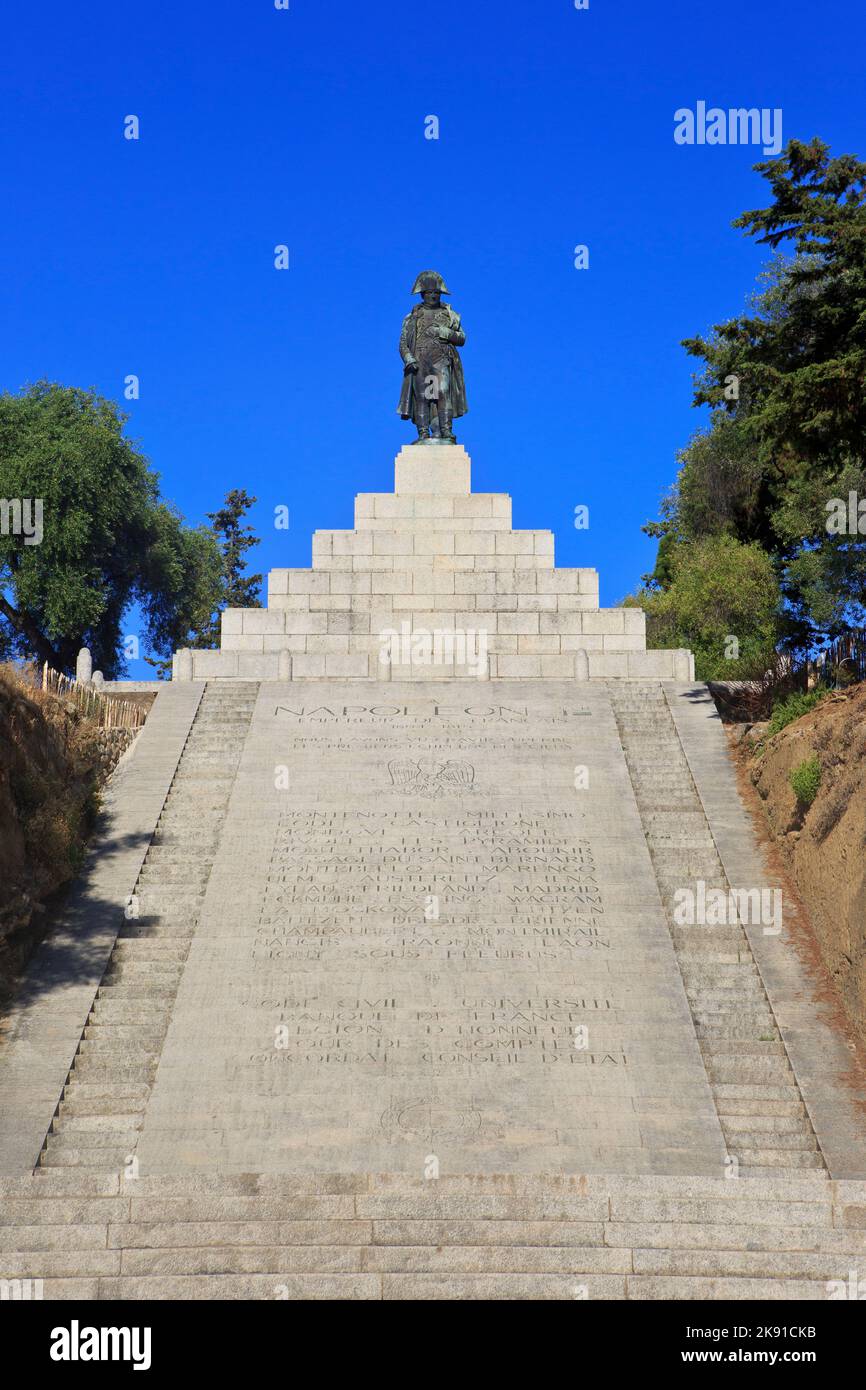 Monument to Napoleon I (1769-1821), Emperor of the French, in Ajaccio (Corse-du-Sud), France Stock Photo