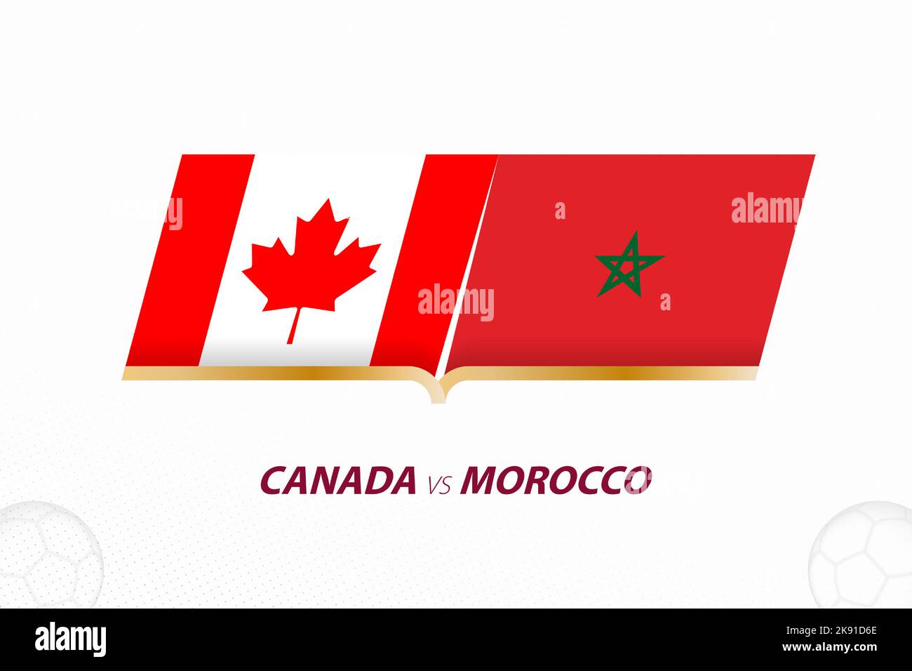 Canada vs Morocco in Football Competition, Group A. Versus icon on
