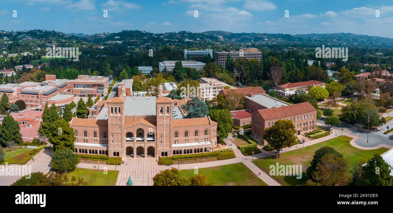 Aerial view of the Royce Hall at the University of California, Los Angeles Stock Photo