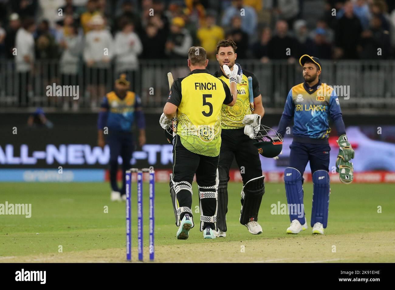 Optus Stadium, Perth, Austraila. 25th Oct, 2022. T20 international cricket Australia versus Sri