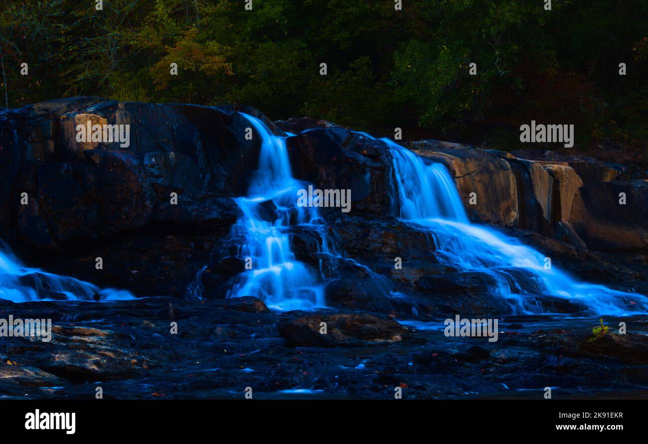 small waterfall and rocks Stock Photo