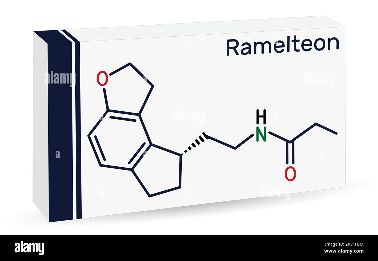 Ramelteon molecule. It is sleep agent, melatonin receptor agonist used ...