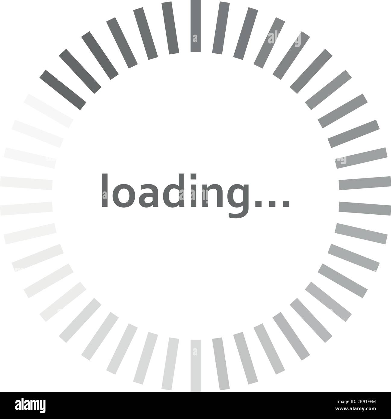 Circle scale download status, download progress on white background