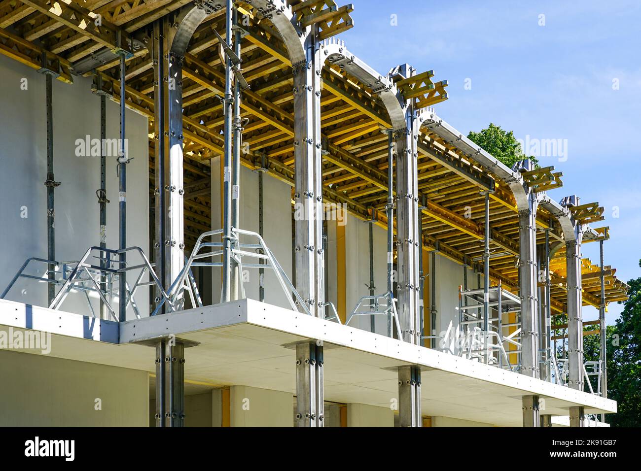 Image showcasing Construction of a new modern private house according to modern ...