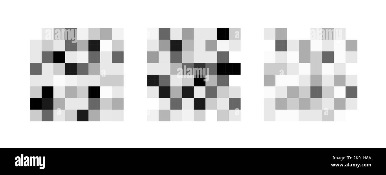 Censor pixel sign bar. Censorship square vector graphic blur effect
