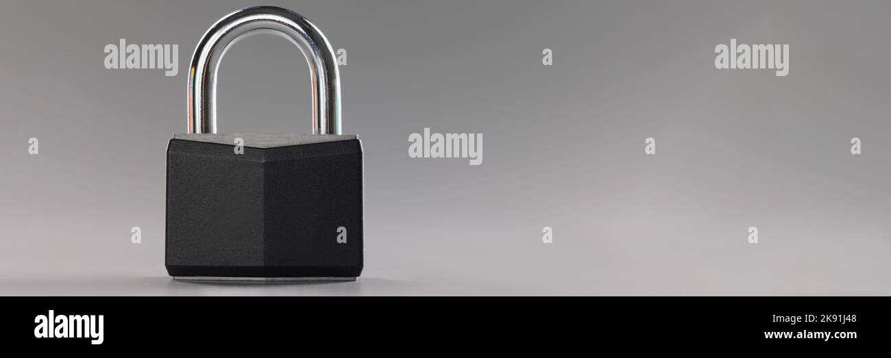 Solid metal locked padlock, thing to protect home or apartment with ...