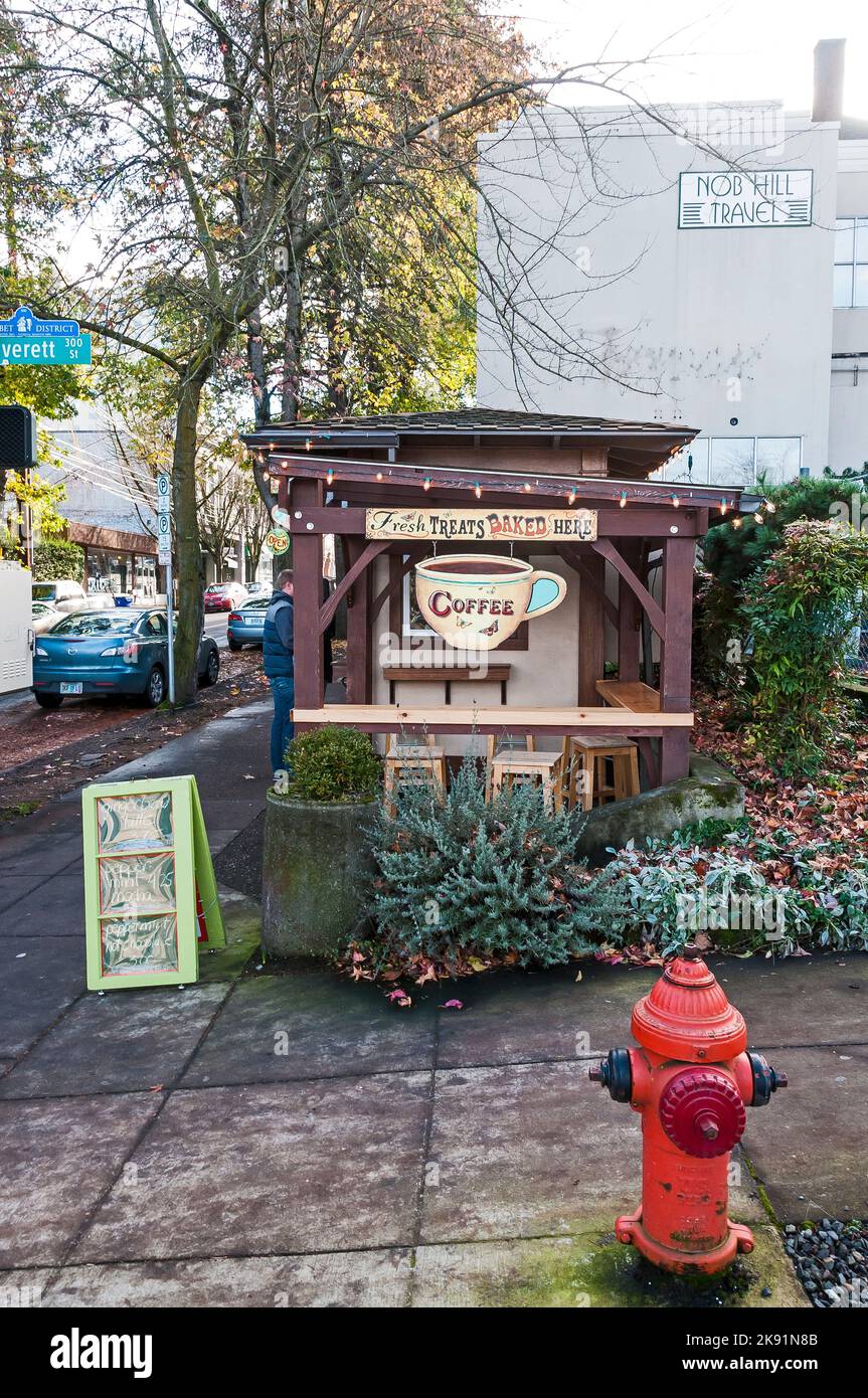 Coffee kiosk stand in Portland, Oregon Stock Photo Alamy